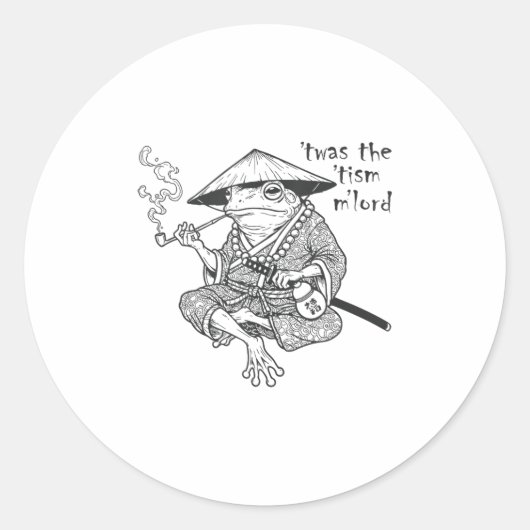 Sticker Rond Autisme Drôle C'Était Tism M Lord Frog Mème Inappr (Devant)