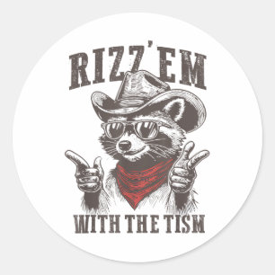 Sticker Rond Autisme Drôle Rizz Em Avec Le Mème Tisme Autistiqu