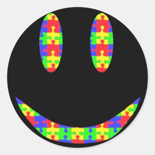Sticker Rond Autisme du sourire (Devant)