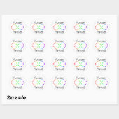 Sticker Rond Autisme Fière Neurodiversité Acceptation Arc-en-ci (Feuille)