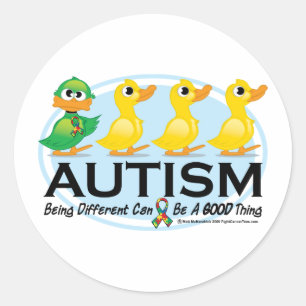 Sticker Rond Autisme horrible canard
