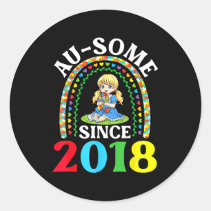 Sticker Rond Autisme Incroyable Ausome Depuis 2018 Sensibilisat