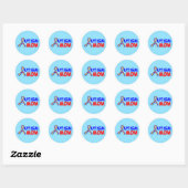 Sticker Rond Autisme Maman Bleu Rouge ruban de sensibilisation (Feuille)