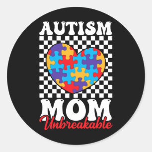 Sticker Rond Autisme Maman Coeur Puzzle Mère Fils Autisme Prix