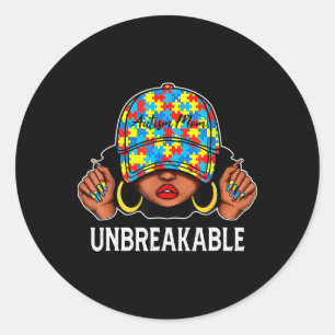 Sticker Rond Autisme Maman Sensibilisation sur l'autisme incass