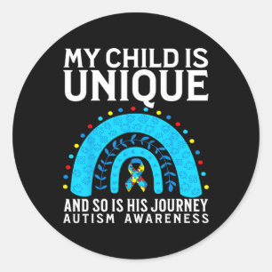 Sticker Rond Autisme Maman Sensibilisation sur l'autisme Soutie