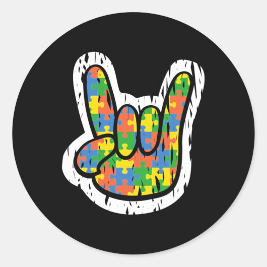 Sticker Rond Autisme Mois des incapacités manuelles (Devant)