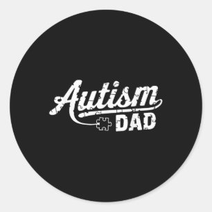 Sticker Rond Autisme Papa Puzzle Pièce Sensibilisation Mois Acc