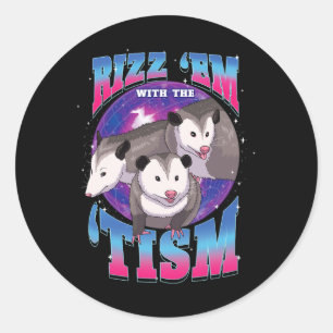 Sticker Rond Autisme Possum Lover Cadeau Rizz Em Avec Tism Fun