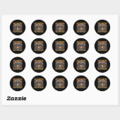 Sticker Rond Autisme Powered F#ck Machine Drôle Skeleton meme (Feuille)