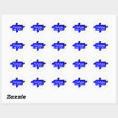 Sticker Rond Autisme Puzzle Pièce Bleu (Feuille)