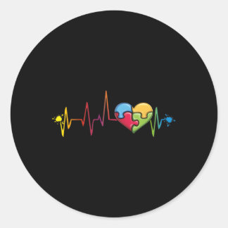 Sticker Rond Autisme Puzzle Pièce Hebeat Jigscie La sensibilisa