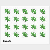 Sticker Rond Autisme Puzzle Pièce verte (Feuille)