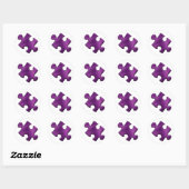 Sticker Rond Autisme Puzzle Pièce violet (Feuille)