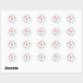 Sticker Rond Autisme Puzzle Pièces Bâton Enfants Dessin initial (Feuille)