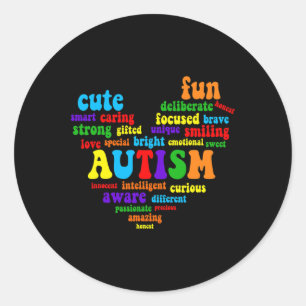 Sticker Rond Autisme Sensibilisation sur l'autisme cardiaque Fi