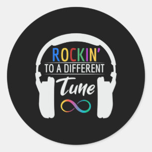 Sticker Rond Autisme Symbole D'Infinité Rockin À Une Tune Diffé