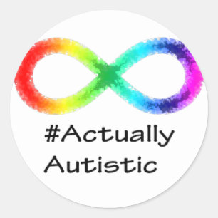 Sticker Rond Autiste, blanc