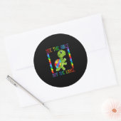 Sticker Rond Autistic Kid Maman Turtle Fighter Autism Puzzle (Enveloppe)