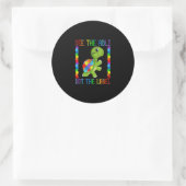 Sticker Rond Autistic Kid Maman Turtle Fighter Autism Puzzle (Sac)