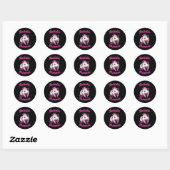 Sticker Rond Autistic Princess Opossum 3 (Feuille)