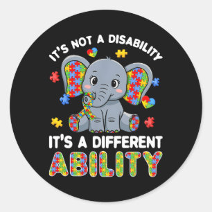 Sticker Rond Autistique Différente capacité Sensibilisation sur