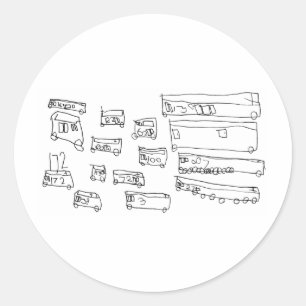 Sticker Rond Autobus