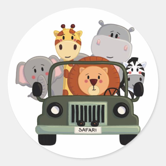 Sticker Rond Autocolante Safari (Devant)