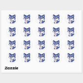 Sticker Rond autocollant, chiot (Feuille)