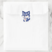 Sticker Rond autocollant, chiot (Sac)