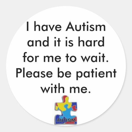 Sticker Rond autocollant, j'ai Autismand que c'est hardfor je… (Devant)