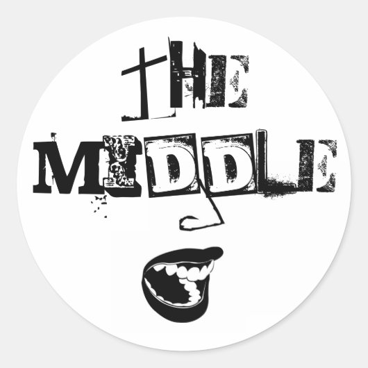 Sticker Rond AUTOCOLLANT! Le milieu (Devant)
