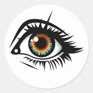 Sticker Rond autocollant, oeil