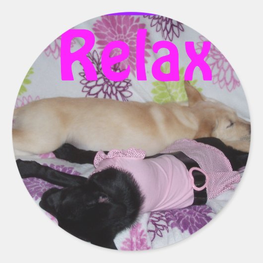 Sticker Rond autocollant, Relax (Devant)