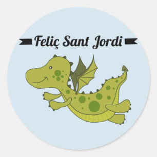 Sticker Rond Autocollant, Rodona Feliç Sant Jordi