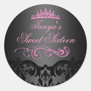 Sticker Rond Autocollant/ sceau d'enveloppe Damassé Tourbillon