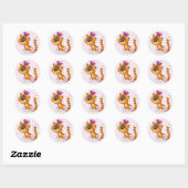 Sticker Rond Autocollant/tigre (Feuille)