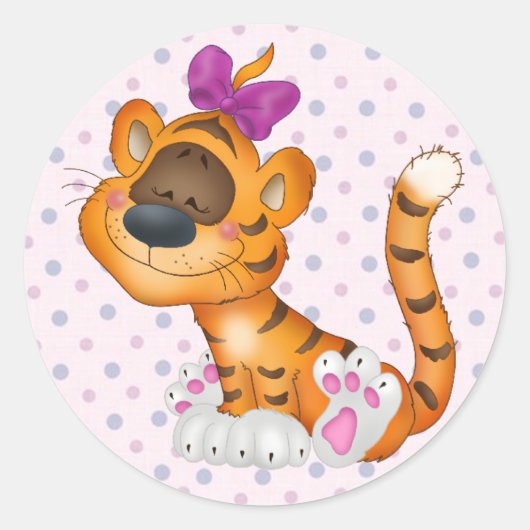 Sticker Rond Autocollant/tigre (Devant)