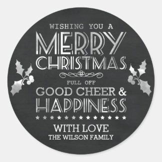 Sticker Rond Autocollants/étiquettes de cadeau de Noël de