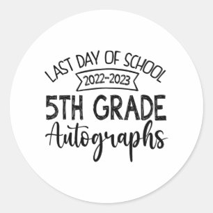 Sticker Rond Autographe dernière journée de l'école - 5e année