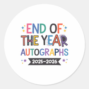 Sticker Rond Autographes de fin d'année 2025-2026 Dernier jour 