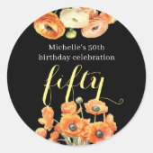 Sticker Rond Automne 50e anniversaire fête Orange Blossom (Devant)