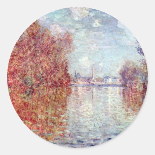 Sticker Rond Automne à Argenteuil par Claude Monet (Devant)