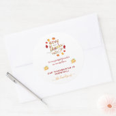 Sticker Rond Automne Aquarelle Les Feuilles Remercient Monogram (Enveloppe)