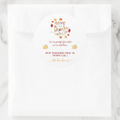 Sticker Rond Automne Aquarelle Les Feuilles Remercient Monogram (Sac)