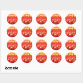 Sticker Rond Automne Automne Canted Apple Party (Feuille)
