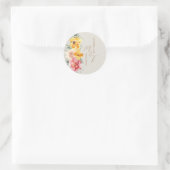 Sticker Rond Automne Automne Floral Mariage Monogram serviettes (Sac)