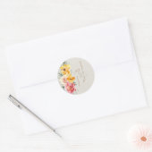 Sticker Rond Automne Automne Floral Mariage Monogram serviettes (Enveloppe)