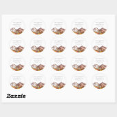 Sticker Rond Automne Automne Mariage élégant (Feuille)