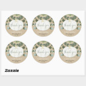Sticker Rond Automne blanc rustique citrouille verdure eucalypt (Feuille)